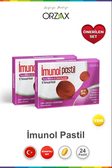 İmunol Karamürver & Çilek 12 Pastil 2 Adet ürün görseli 1