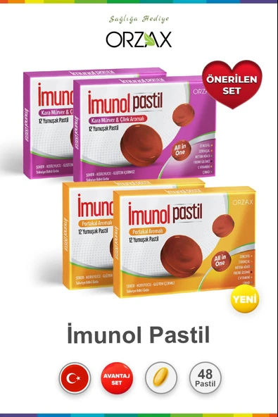 Ocean Beta GlukanKara Mürver 12 Pastil 2 Adet & Beta GlukanPastil Portakal Aromalı 12 Pastil 2 Adet ürün görseli 1