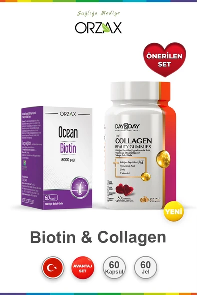 Day2day The Collagen Beauty Gummies 60 Tablet & Ocean Biotin 60 Kapsül ürün görseli 1