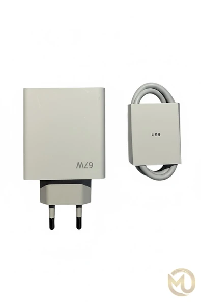DS-306 USB-C ve USB-A portlu 5A 67W 1M Kablolu Turbo Hızlı Şarj Adaptörü ürün görseli 1