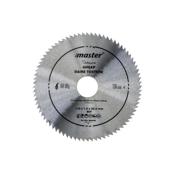 Master Ahşap Daire Testere Bıçağı 115mm 80 Diş ürün görseli 1