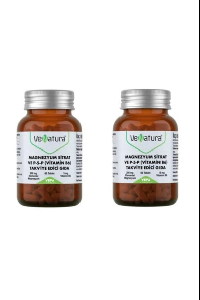 Venatura Magnezyum Sitrat Ve P-5-P (VİTAMİN B6) 60 Tablet 2 Adet ürün görseli 1