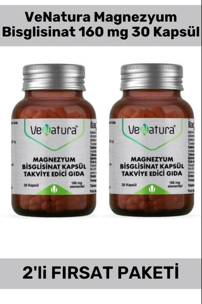 VeNatura Magnezyum Bisglisinat 30 Kapsül 2 Adet ürün görseli 1