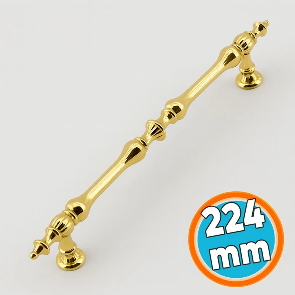 Mobilya Mutfak Dolabı Çekmece Dolap Kulpları Kapak Kulpu Kulbu Gold 224 mm Metal Kulp ürün görseli 1