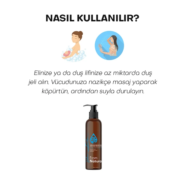 From Natura Velour Bleu Duş Jeli 200 ml - Resim 4
