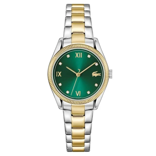 LACOSTE LAC2001484 ALTIN KAPLAMA YEŞİL KADRAN KADIN KOL SAATİ ürün görseli 1