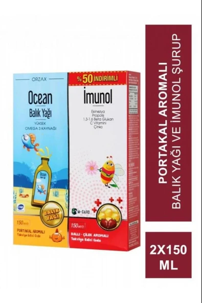 Ocean Portakallı Balık Yağı Şurubu 150 ml + Ocean Vm Şurup 150 ml Hediye ürün görseli 1
