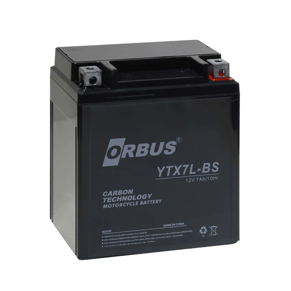 Orbus YTX7L-BS 12 V 7 Ah Motosiklet Aküsü ürün görseli 1