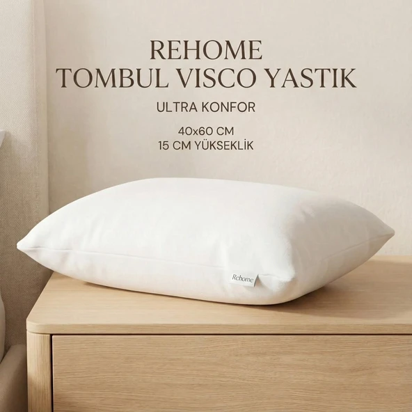 Visco Relax Yastık | 40x60 Visco Yastık | Rehome Tombul Visco Yastık ürün görseli 1