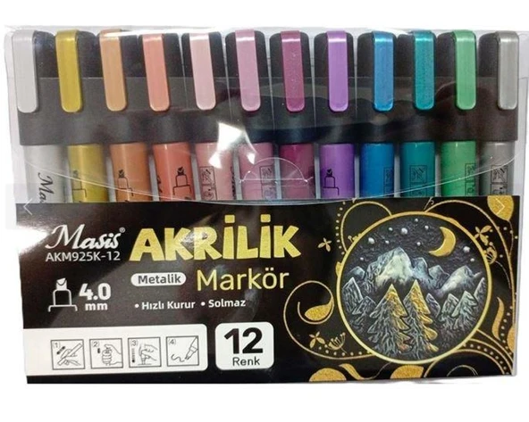 Masis Akrilik Markörü 925 Pvc 020 Sinerji AKM925 12 adet ürün görseli 1
