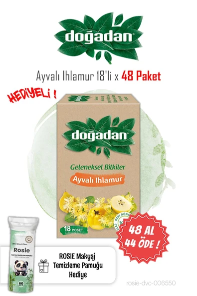Doğadan 48 AL 44 ÖDE Ayvalı Ihlamur Çay 18'li ve Rosie Pamuk ürün görseli 1