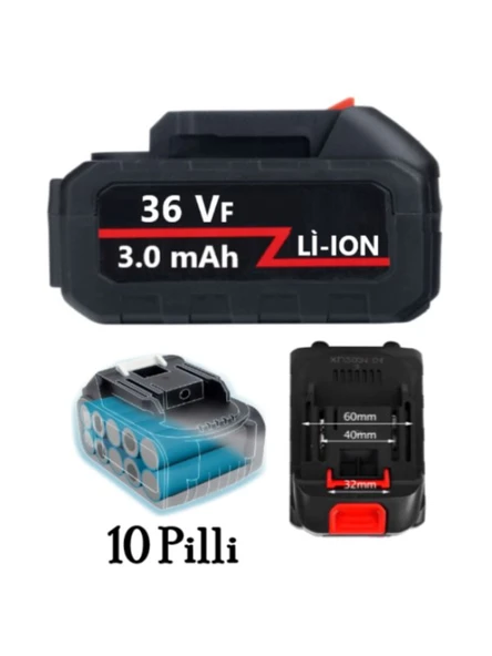 Akülü Çuval ağzı Dikiş Makinesi Yedek Bataryası 10 Pilli (GK9-900D 2600Mah) 3000Mah 36V ürün görseli 1