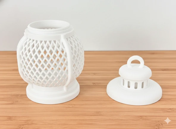 Mini Dekoratif Lantern Tealight Mumluk Beyaz - Resim 3