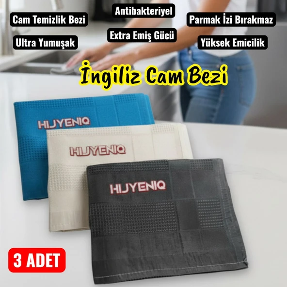 Technow Mikrofiber İngiliz Cam Bezi | Mikrofiber Temizlik Bezi | Sihirli Bez | İz Bırakamayan 3 Adet 60*40 cm ürün görseli 1