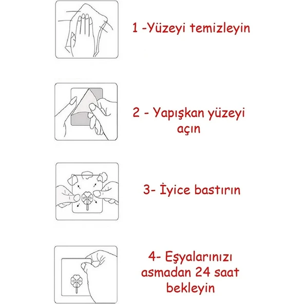 Mucit Home 4 Adet Kendinden Yapışkanlı Duvar Kancaları Şeffaf Raf Duvar Askıları Mutfak Banyo Vida Kanca Çivi ürün görseli 1