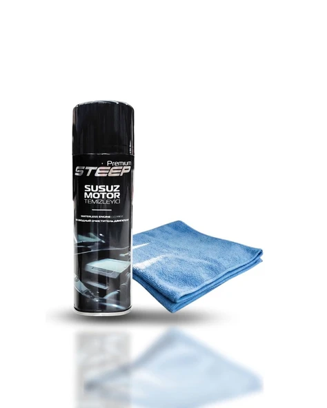 STEEP Susuz Motor Temizleyici & Parlatıcı Sprey 500 Ml Mikrofiber Bez 40X40 ürün görseli 1