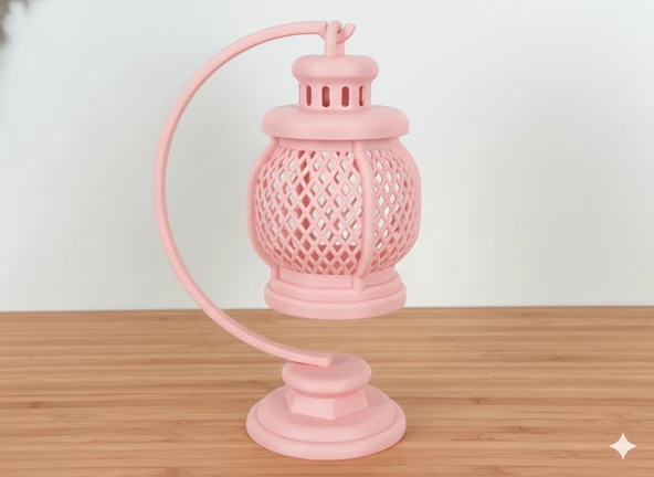 Mini Dekoratif Lantern Tealight Mumluk Pembe ürün görseli 1