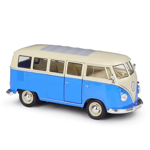 Welly 1963 Volkswagen T1 Bus (Mavi) 1/24 Model Araba ürün görseli 1