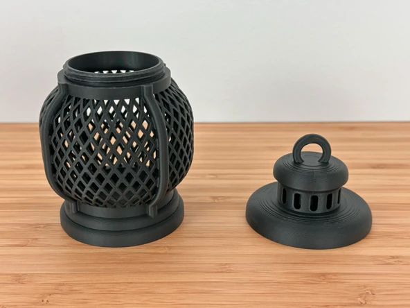 Mini Dekoratif Lantern Tealight Mumluk Siyah - Resim 3