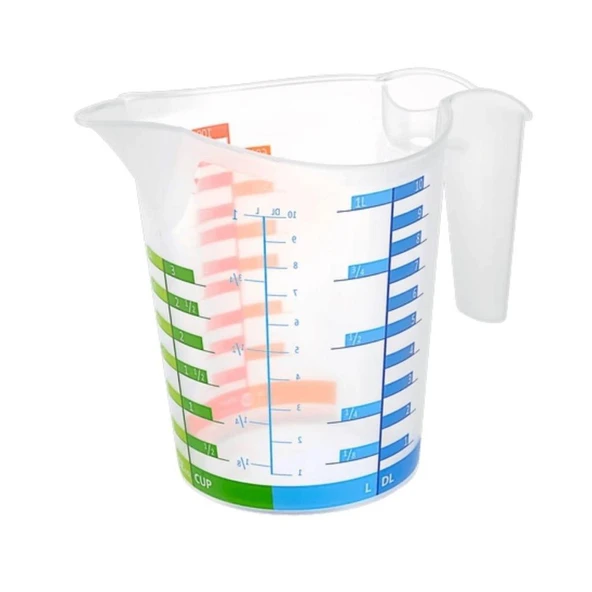 OLLEVRA 500 ml Renkli Dereceli Sert Plastik Mutfak Ölçü Kabı ürün görseli 1