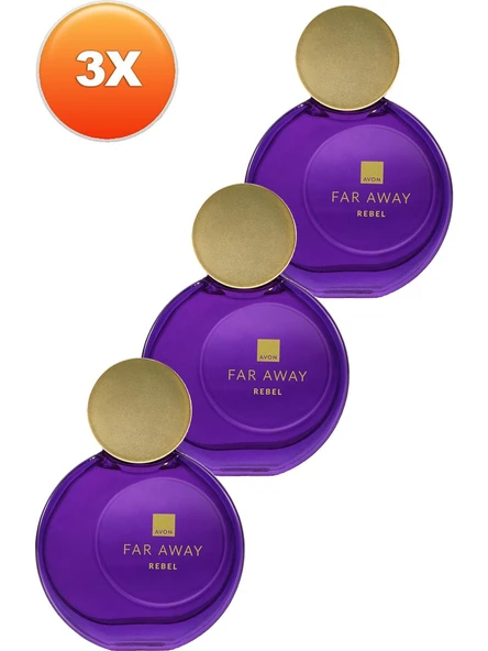 Avon Far Away Rebel Kadın Parfüm Edp 50 Ml. Üçlü Set ürün görseli 1