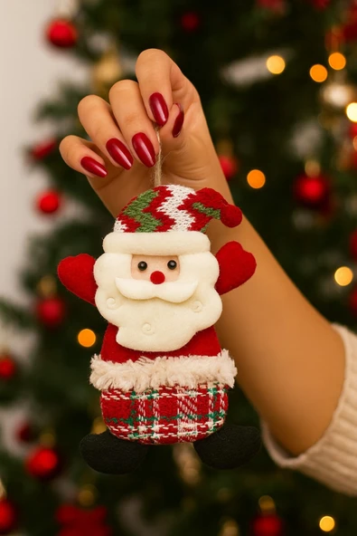 1 Adet Peluş Karakterlerle Eğlenceli YeniYıl Dekoru Noel Figürleri Yılbaşı Ağaç Süsleri 17 Cm x 11cm ürün görseli 1