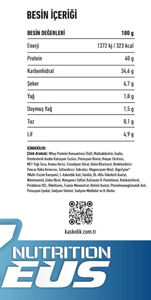 PROTEIN MEAL ÖĞÜN TOZU Zeus Nutrition 400gr-Çilek - Resim 2