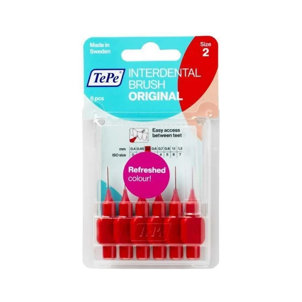 Tepe Interdental Brush Original 6 Pcs , 0.5 MM TePe Arayüz Fırçası KIRMIZI ürün görseli 1