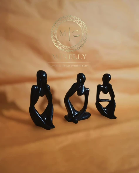 Minelly Abstract Trio Black Set - Resim 3