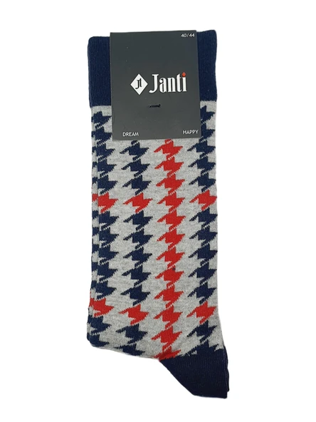JTAW25CRP1661 PAMUK ELASTAN 1.KALİTE SOKET 40-44 BEDEN KIRMIZI LACİVERT GRİ MARİN RENKLERDE DESENLİ JANTİ ÇORAP ürün görseli 1