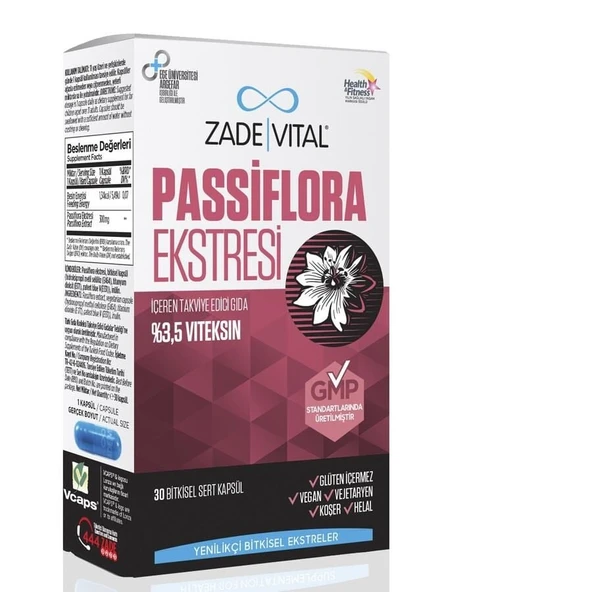 Zade Vital Passiflora 30 Bitkisel Kapsül ürün görseli 1