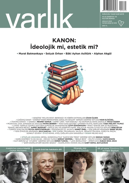 Varlık Dergisi 1419.Sayı Aralık 2025 ürün görseli 1