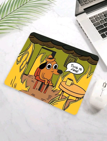 This İs Fine Yazılı Karikatür Desenli Mouse ürün görseli 1
