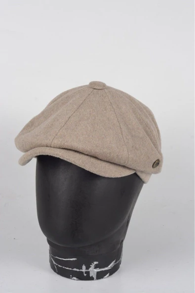 Kışlık 8 Parca Kaşmir Düz Renk Peaky Blinders Model Erkek Kasket London Şapka ürün görseli 1