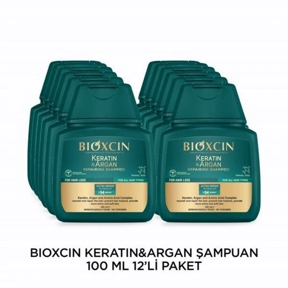 Bioxcin Keratin Argan Şampuan 100 ml - 12 Adet ürün görseli 1