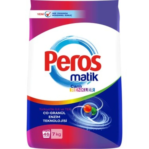 Peros Matik Toz Deterjan Canlı Renkler 7 Kg - 46 Yıkama ürün görseli 1