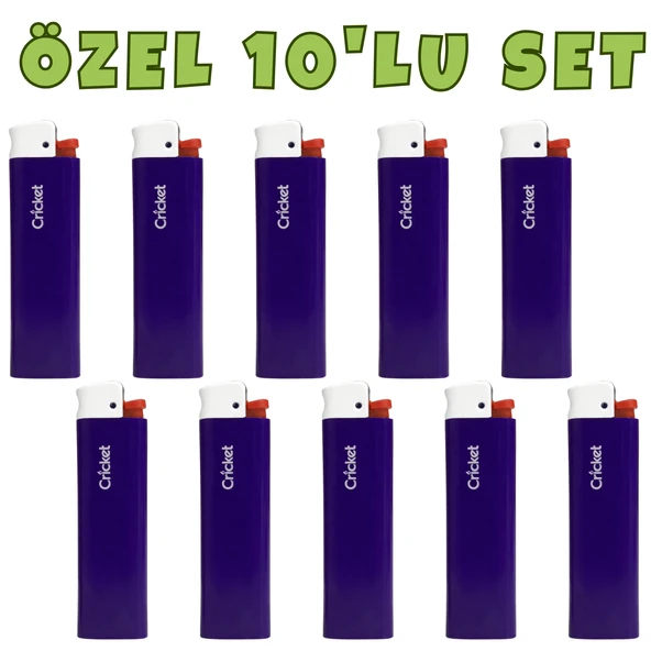 Cricket Cep Boy Taşlı Çakmak – Mum Alev 10’lu Set Lacivert Renk ürün görseli 1