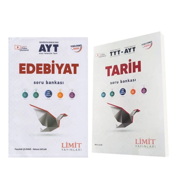 Limit Yayınları AYT Edebiyat ve TYT AYT Tarih Soru Bankası Seti 2 Kitap ürün görseli 1