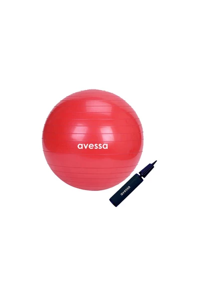 Avessa Pilates Topu 55 cm Kırmızı Pompalı ürün görseli 1