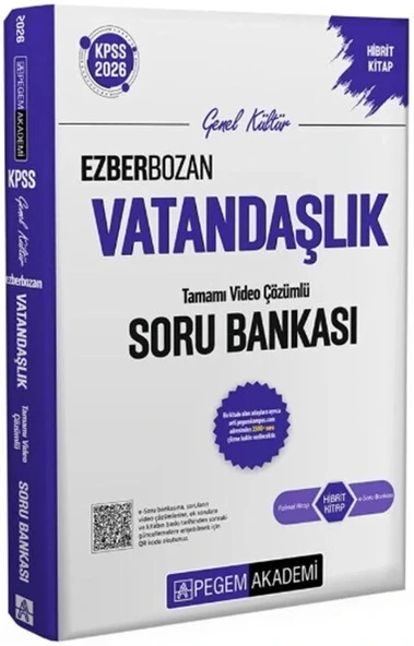 Pegem 2026 Kpss Gk Ezberbozan Vatandaşlık Soru Bankası Video Çözümlü ürün görseli 1