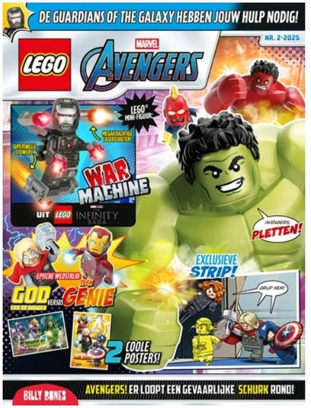 Lego Marvel Avengers Aylık Dergi 02-2025 - Flemenkçe (War Machine Figür) ürün görseli 1