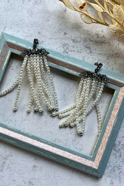 Meva Takı ve Aksesuar İnci Sallantı Küpe I Mev'Art Collection ürün görseli 1