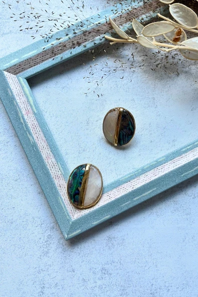 Meva Takı ve Aksesuar ve Abalone Detaylı Küpe I Mev'Art Collection ürün görseli 1