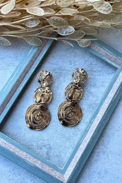 Meva Takı ve Aksesuar Altın Spiral Küpe I Mev’Art Collection ürün görseli 1