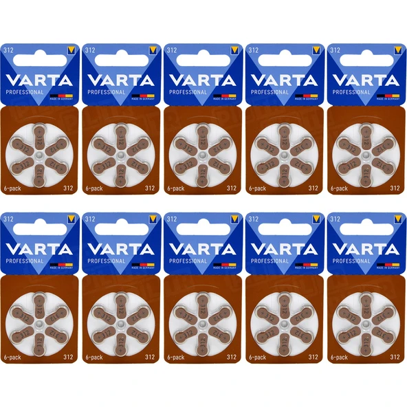 Varta 312 Numara İşitme Cihazı Pili 6x10 (60 Adet) ürün görseli 1