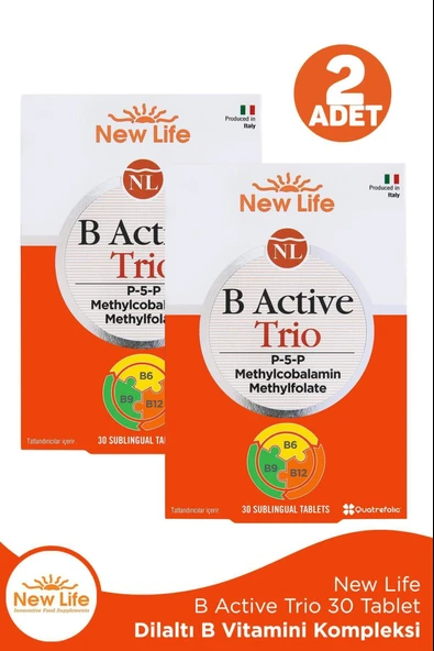 New Life B Active Trio Dil Altı 30 Tablet 2 Adet ürün görseli 1