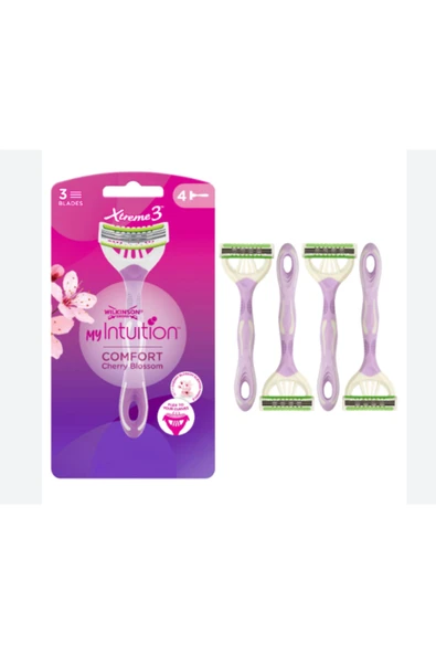Wilkinson Sword Intuition Comfort Xtreme 3 Kadın Tıraş Bıçağı, 4'lü Paket ürün görseli 1