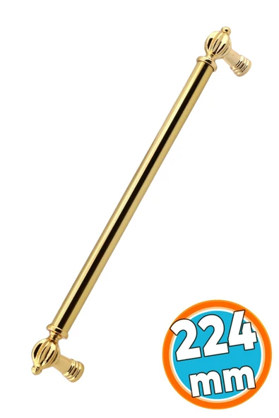 Mobilya Çekmece Mutfak Dolabı Dolap Kapak Kulpları Kulb Kulpu Metal Gold Altın Kulp 224 mm ürün görseli 1