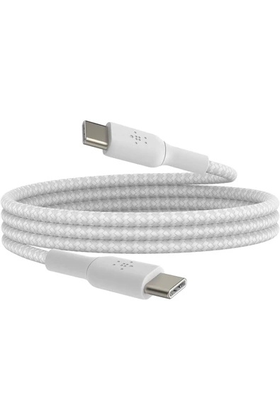 BoostCharge Braided USB C Fast Charger Cable - iPhone 15,Samsung Galaxy S24, iPad, MacBook, 1m,White ürün görseli 1