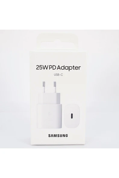 Samsung Galaxy M34 5G Type-C Fast Şarj Adaptörü 25W Beyaz ürün görseli 1